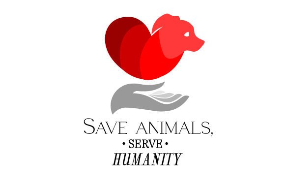Animal Rescue Logo, Dog with Quote for Crafts & Work