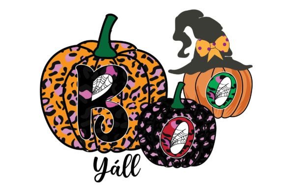 Boo Yáll Halloween Sublimation Design: Graphics for T-Shirt Designs