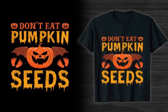 Pumpkin Seeds Halloween T-Shirt Design Graphics