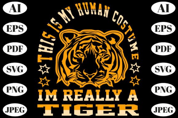 Tiger T-Shirt Design Vector: Playful Graphics for T-Shirt Designs